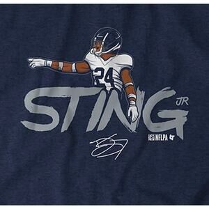 BreakingT Men's Derek Stingley Jr. Short Sleeve Crew Neck Cotton T-Shirt Navy MD